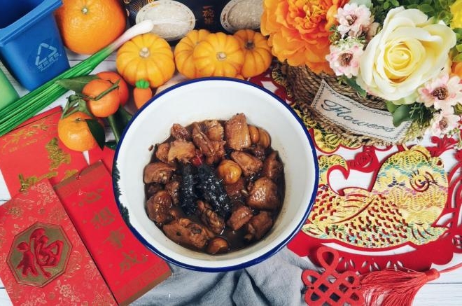 栗子海参焖鸡翅