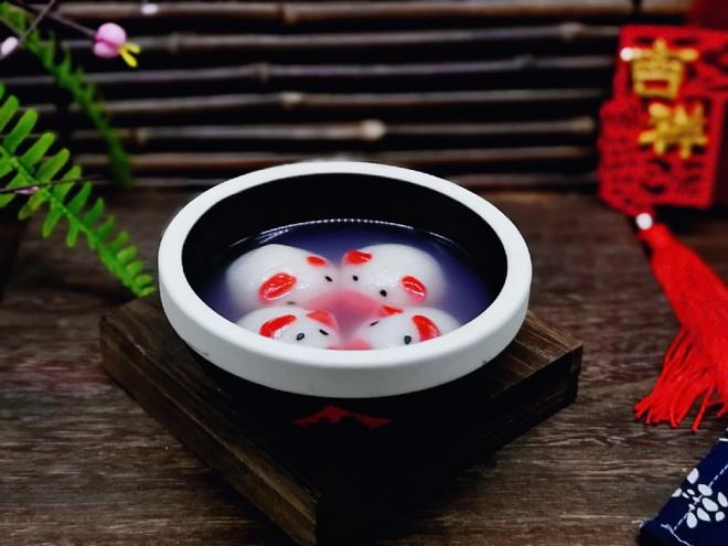 预热元宵节～猪圆玉润芝麻汤圆