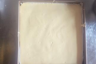 把其余蛋糕糊倒入，刮平