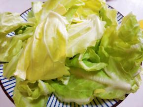 卷心菜洗净撕块。