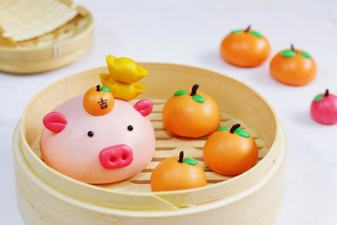 吉祥如意小猪馒头