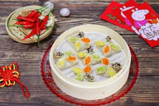 美味的四喜蒸饺就制作完成了！