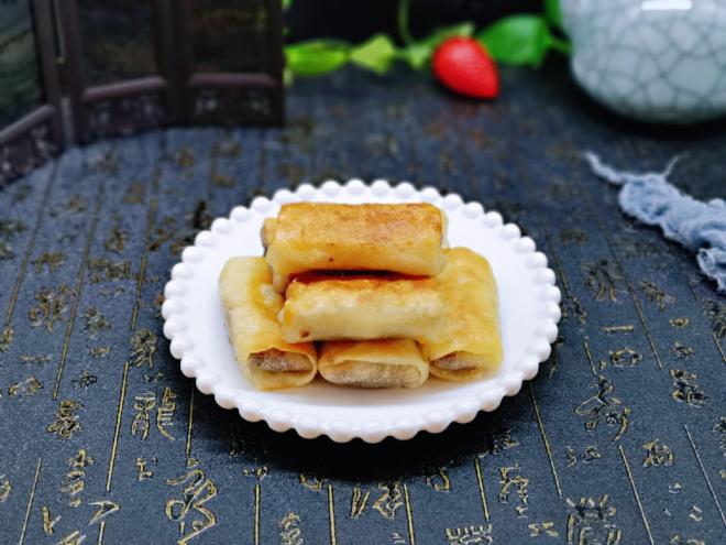 快手早餐～香煎肉松春卷