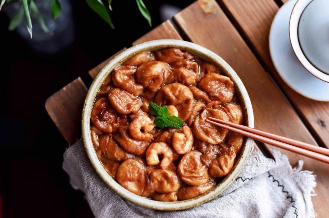 油面筋炒虾仁