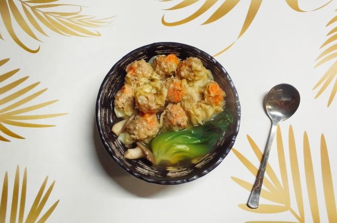 田园蔬菜蟹子鲜肉云吞