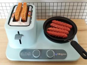 香肠煎熟后，割开的花纹像麦穗一样的