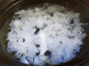 摘去根部，撕小朵，小火慢炖一小时。