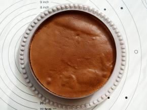 把另一片蛋糕片放在上面用手轻轻按平。盖保鲜膜放冰箱冷藏3-4个小时。