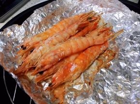 烤熟的大虾