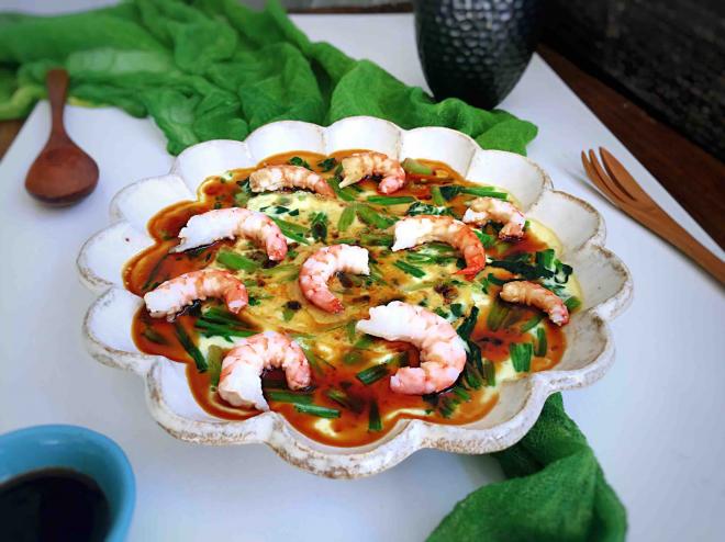 虾仁菠菜蒸蛋羹