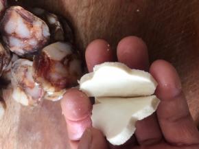 在中间切开，不切断