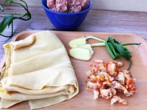 食材一览，虾米冲洗干净哦！