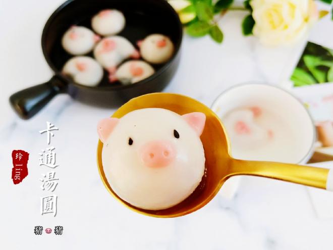 猪猪卡通汤圆(附黑芝麻馅做法)