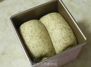 把模具放入烤箱中进行发酵，35℃，一直发酵到8分满，轻轻按压面团会回弹。大约需要1个小时。
