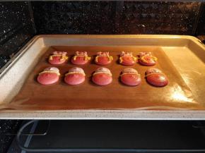 用手在烤盘底部轻敲几下，震盘后将烤盘放入烤箱中下层，设置温度40度，热风晾皮10分钟左右。