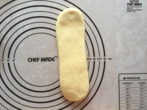 再次擀成牛舌状