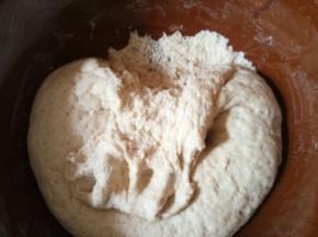 酵母用温水化开放入面粉里，加水和成光滑的面团放在温暖的地方发酵