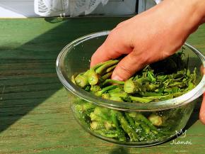 用手轻轻揉一揉，促进盐的吸收，也会把香椿的香味激发出来，腌制一小时左右。