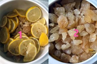 选择隔水炖锅，一层柠檬一层冰糖!