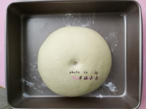 发至两倍大，手指粘粉戳洞不回缩，发酵完成