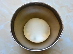 揉好的面团放在盆里，室温发酵一小时
