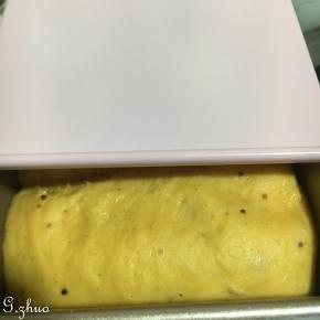 放入烤箱，上下火30度，50分钟。装一碗开水，有助发酵。发酵至8分满盖上盖即可烘烤。