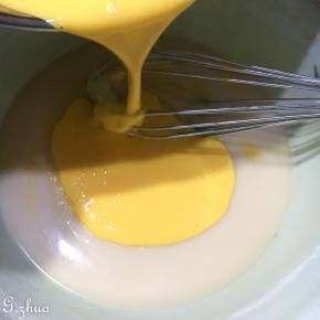 再倒入面糊中，拌匀。