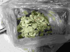 猪大肠是提前煮过放冰箱里冷冻的，直接取出解冻