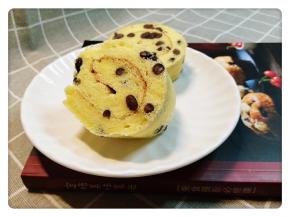 蜜豆蛋糕卷成品图