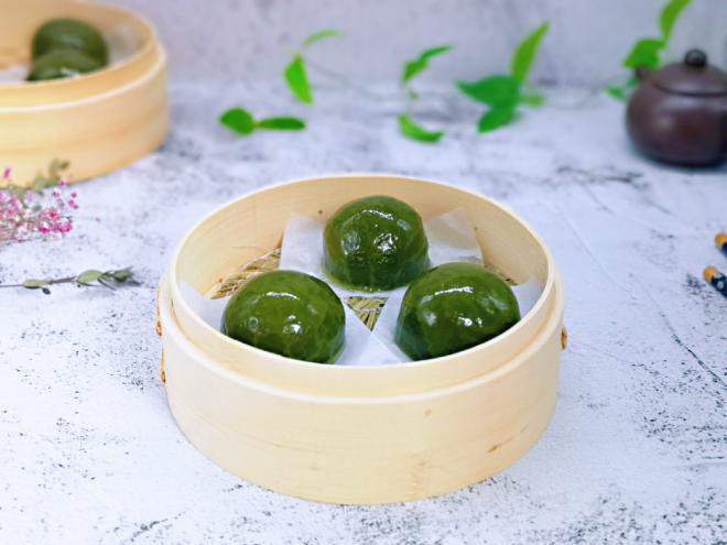 菠菜汁豆沙青团