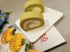 抹茶玫瑰蛋糕卷成品图