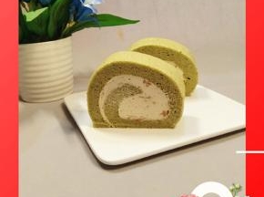抹茶玫瑰蛋糕卷成品图