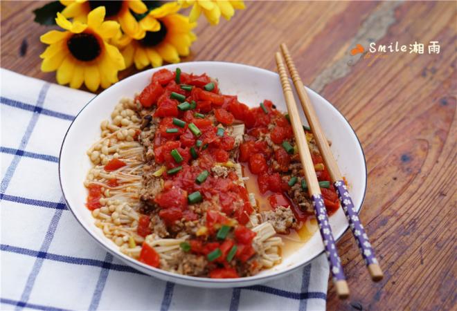 肉末茄汁金针菇