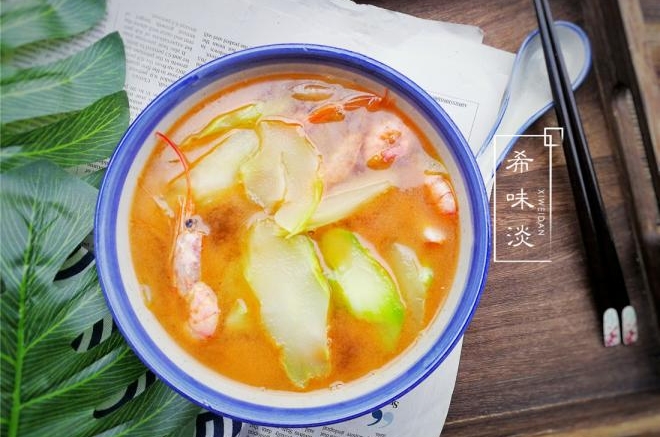 鲜虾棒菜汤