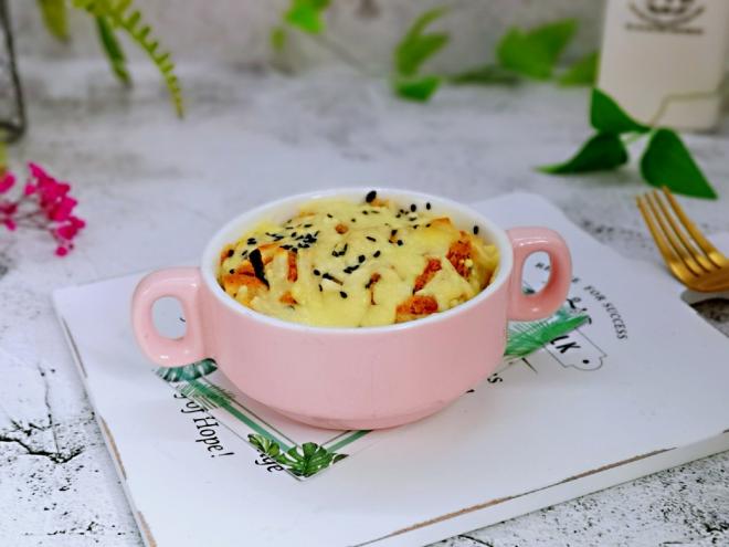 芝士肉松焗吐司丁