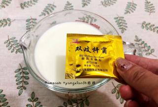然后加入 酸奶发酵粉时奶液温度不可超过45℃，以免过高温度影响 酸奶发酵粉的活性，一边搅拌一边加入 酸奶发酵粉。加入 酸奶发酵粉后继续搅拌一会儿让 酸奶发酵粉充分的和奶液混合。