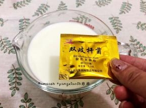 然后加入 酸奶发酵粉时奶液温度不可超过45℃，以免过高温度影响 酸奶发酵粉的活性，一边搅拌一边加入 酸奶发酵粉。加入 酸奶发酵粉后继续搅拌一会儿让 酸奶发酵粉充分的和奶液混合。