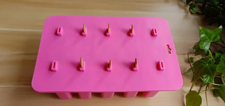 盖上盖子，插上棒，放冰箱冷冻一夜即可。