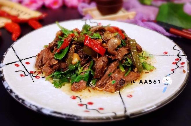 孜然炒鸡心