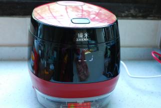 全部包好后，放入臻米脱糖养生饭煲，用饭煲自带的量米杯，加入2杯清水，放入蒸网，把包好的南瓜球放在蒸网上，有间隔地摆开，盖上盖子，选择“热饭”功能，12分钟，这个时间可以去干其他事情了，时间到后会有提示音。