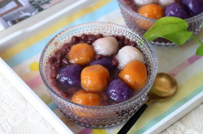 红豆三色芋圆