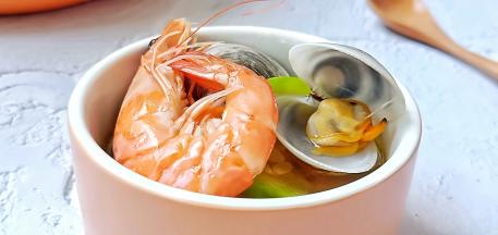 对虾个个饱满。