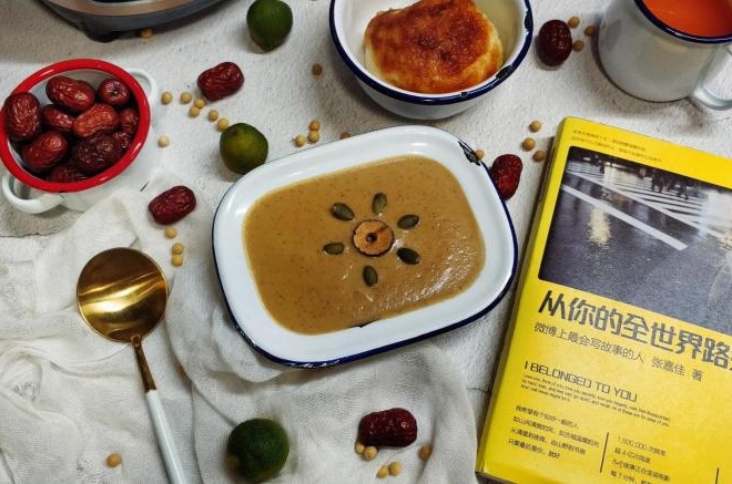 红枣枸杞桂圆豆浆