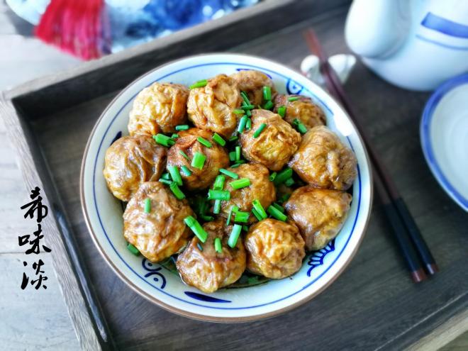 葱烧油面筋塞肉