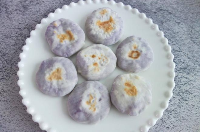 饺子皮紫薯饼