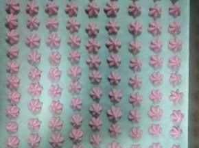 挤上烤盘，一个蛋的量大概能做1个半的28*28的方盘
