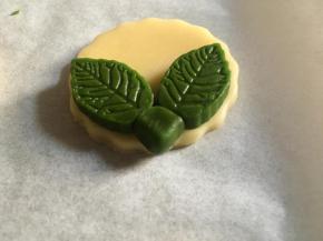 放置在两片叶子中间，当作叶子的叶柄；