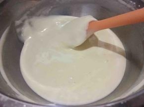 将混合好的蛋黄液倒入剩余的蛋白霜中，用同样的翻拌手法混合均匀；