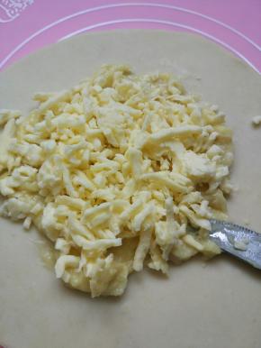 再撒一层芝士碎