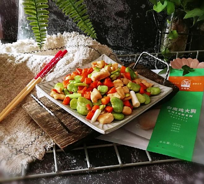鸡丁炒蚕豆